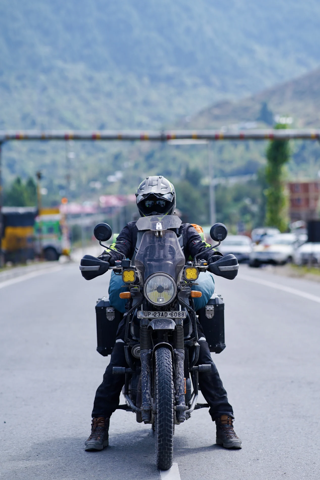 A rider on a quiet road